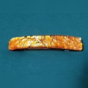 Topaz Gold Murano "Glass Of Venice" Barrette With 24k Infused Gold. 1 Of A Kind